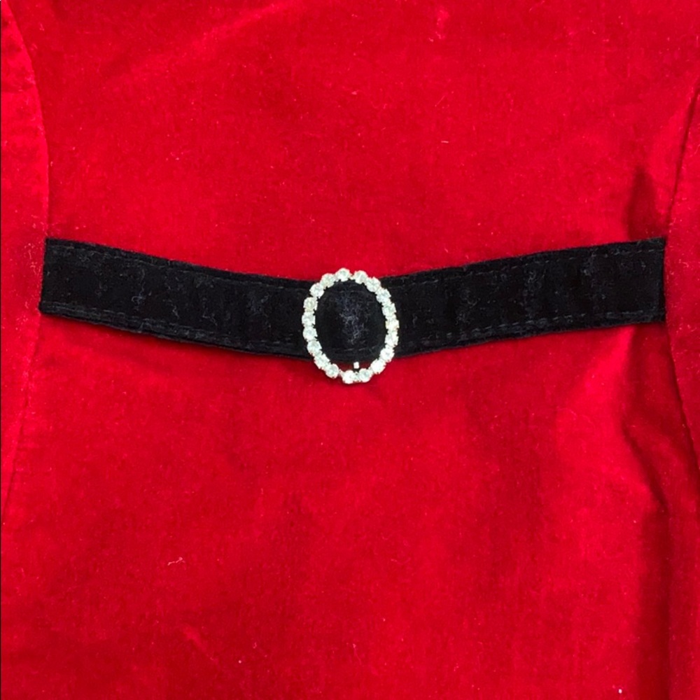 Izod red & black velvet formal dress with bloomers - Picture 6 of 8